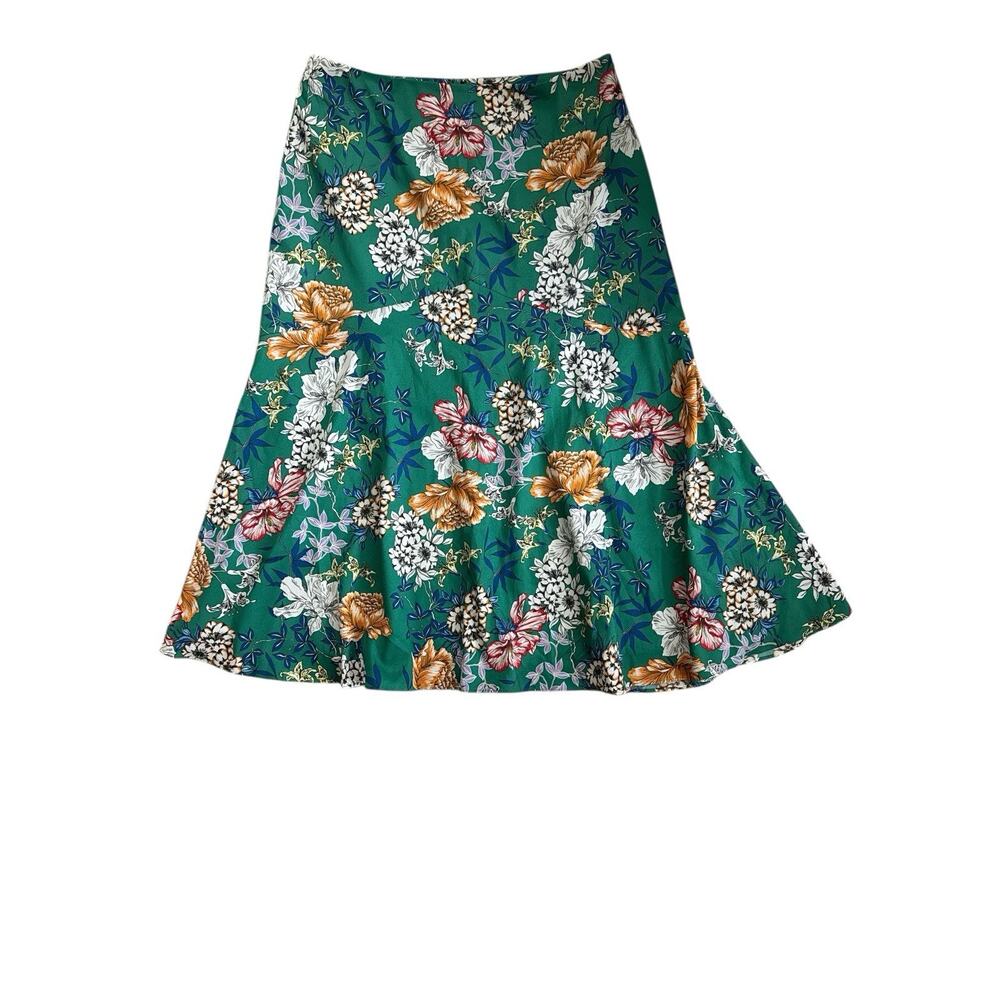 AIDAN BY AIDAN MATTOX MERMAID GREEN FLORAL SKIRT SZ 14